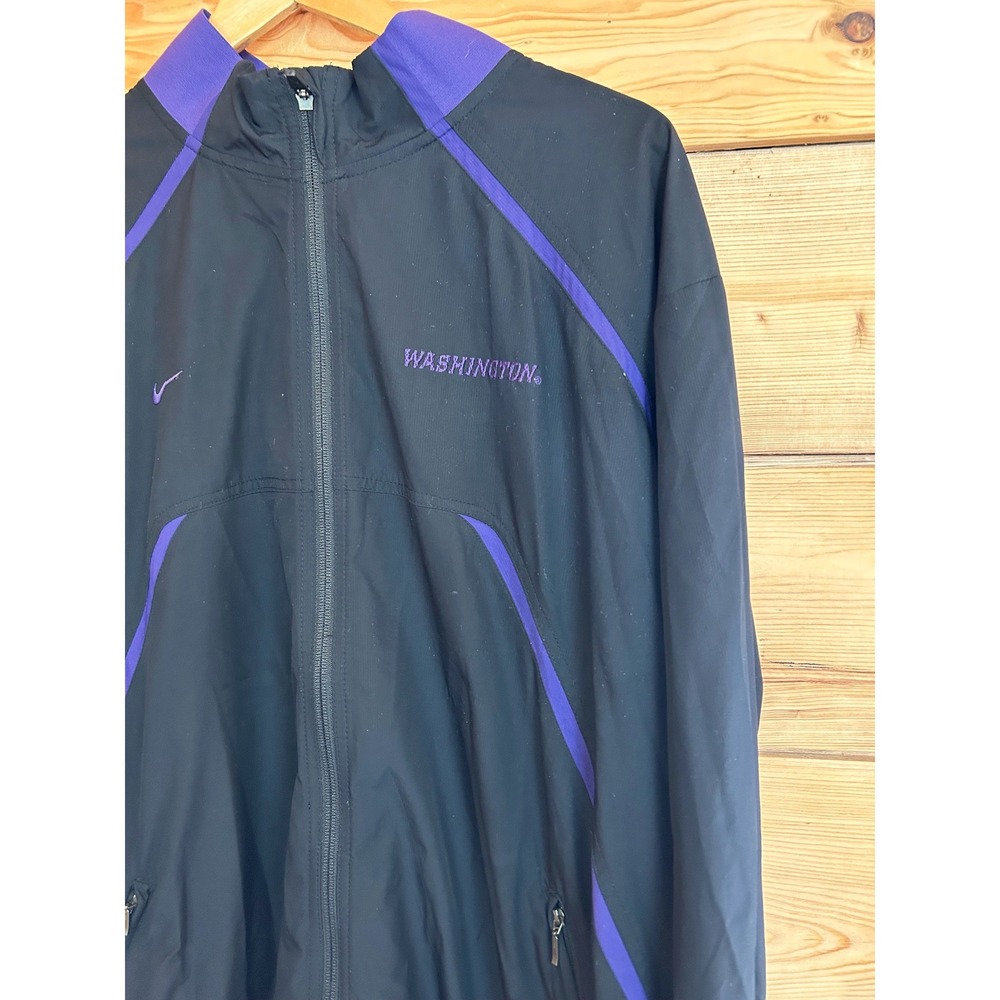 Nike Team Washington Huskies NikeFIT Storm Windbreaker Jacket Black Purple Large - Picture 3 of 13